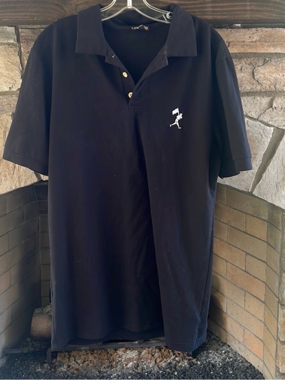 Men's Black Baseball Baseballism Large Polo